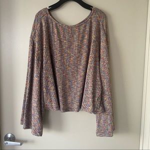NWT Anthropologie | Daily Practice | Marisol Open Back Knit Bell Sleeve Top, 3X